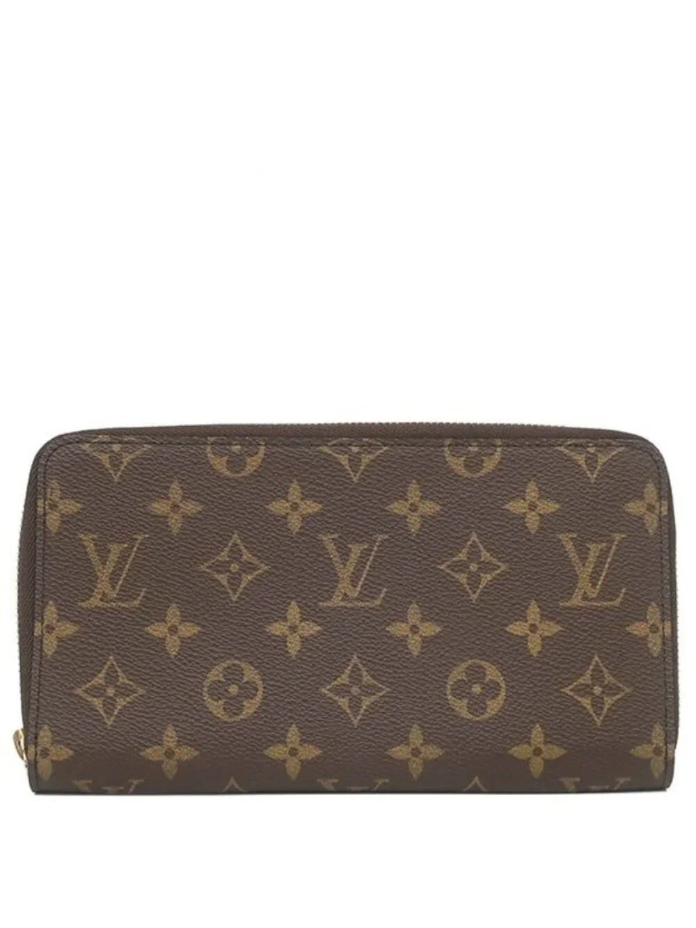 Louis Vuitton Wallet Zippy Organizer Monogram Canvas Gold Brown Zip Around